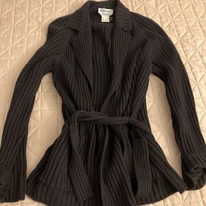 Sportmax Dark Ribbed Knit Cardigan